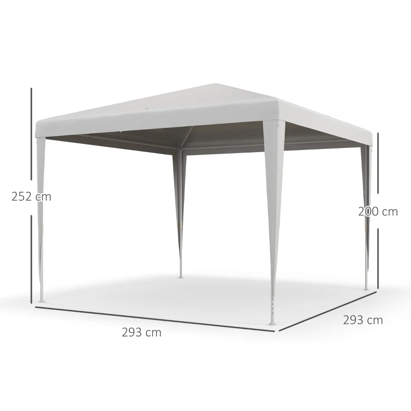 Outsunny Gazebo da Giardino 3x3 m Portatile con Copertura Anti UV, Bianco