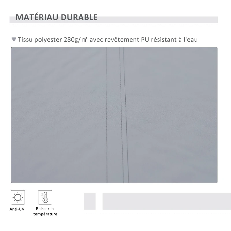 Outsunny Store banne manuel rétractable 295 x 245 cm store exterieur terrasse avec manivelle, angle réglable 45°-85°, aluminium et polyester 280 g/m², auvent de terrasse, balcon, cour, gris