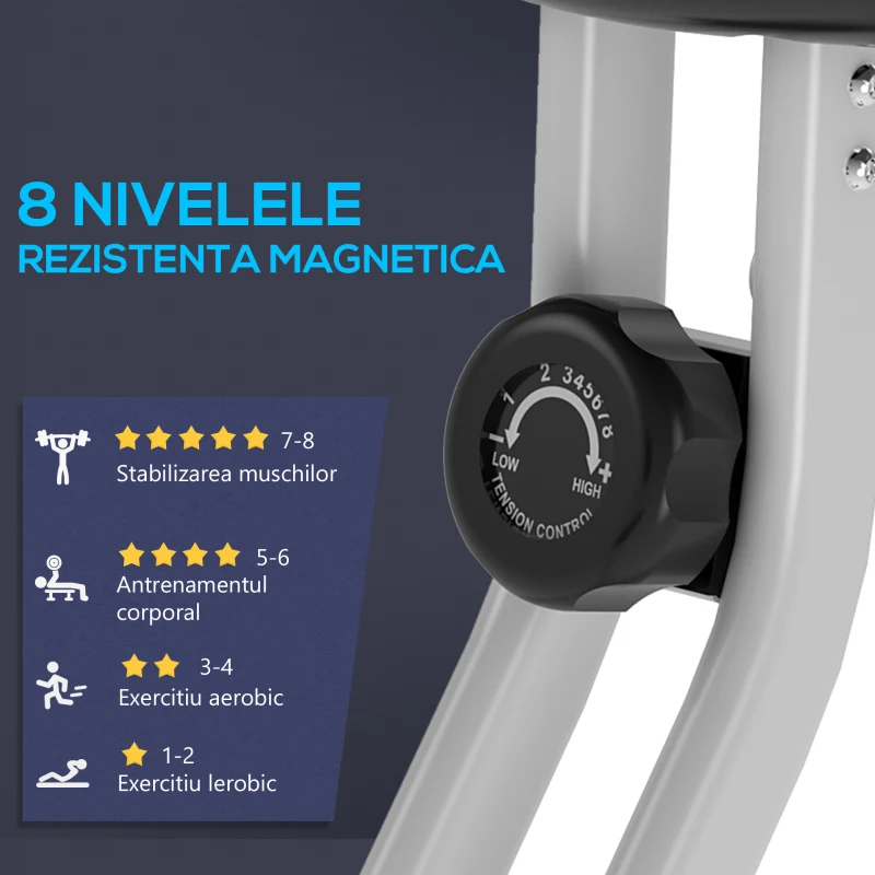 Soozier Bicicleta de Camera Pliabila – Reglabila, 8 Nivele Rezistenta(m-8)