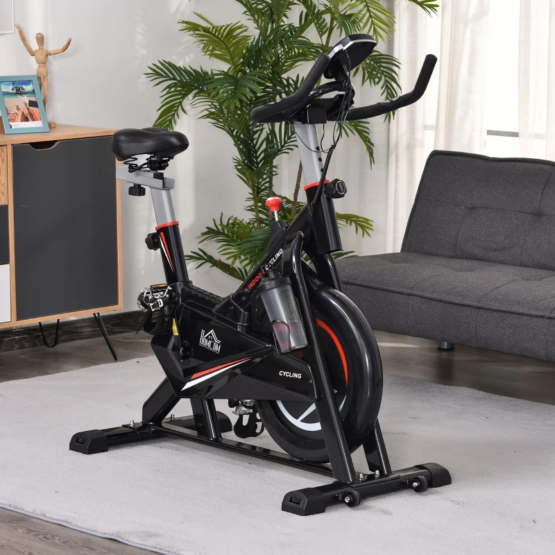 Soozier Bicicleta Fitness Cardio – LCD, Otel Negru, Antrenament Acasa
