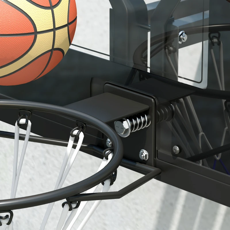 SPORTNOW Wandmontierter Basketballkorb, Reißfestes Netz, wetterbeständig, widerstandsfähig, für drinnen und draußen, Schwarz(m-9)