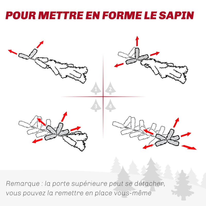 Outsunny Lampadaire de Noël lumineux LED de 1,25 m ornement décoration de Noël avec grappes de baies et nœud papillon