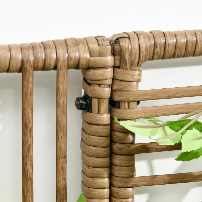 Outsunny Blumenkasten mit Spalier, wetterfest, Polyrattan, 103 x 103 x 29 cm, Sandfarbe