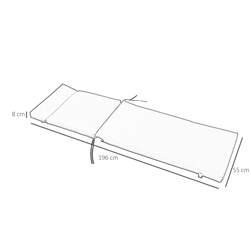 Outsunny Liegenauflage Liegenpolster Sonnenliege Auflage Gartenliege Polsterauflage Bezug Polyester Dunkelgrau 196 x 55 x 8 cm