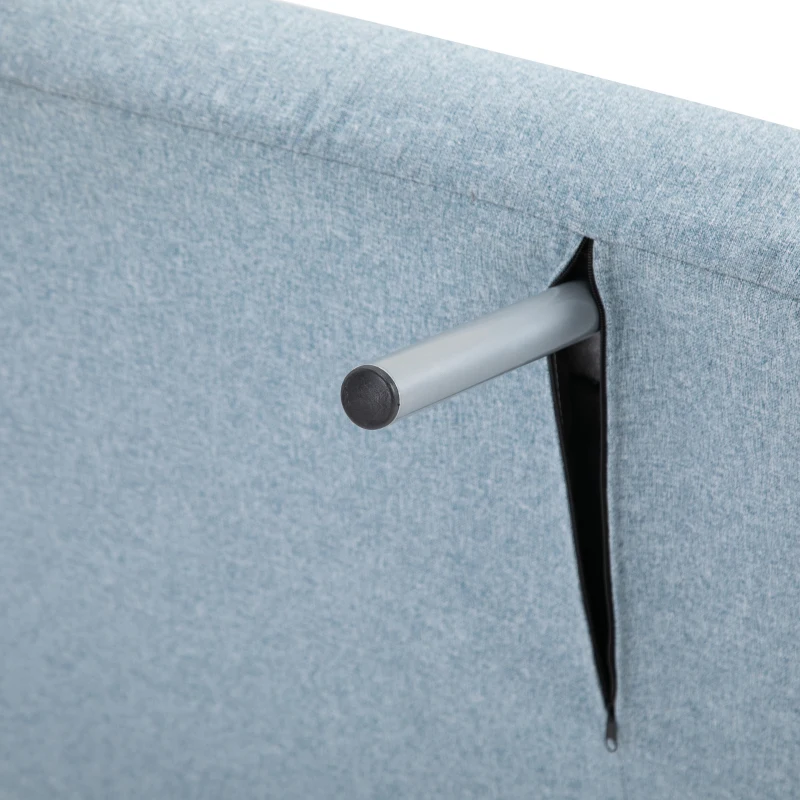 HOMCOM Fauteuil convertible 3 en 1 chauffeuse lit 1 place avec coussin bleu