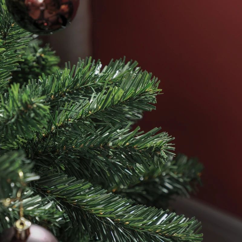 HOMCOM Sapin de Noël artificiel 210 arbre de Noël avec support en métal pliable, 1674 branches, décoration de Noël réaliste