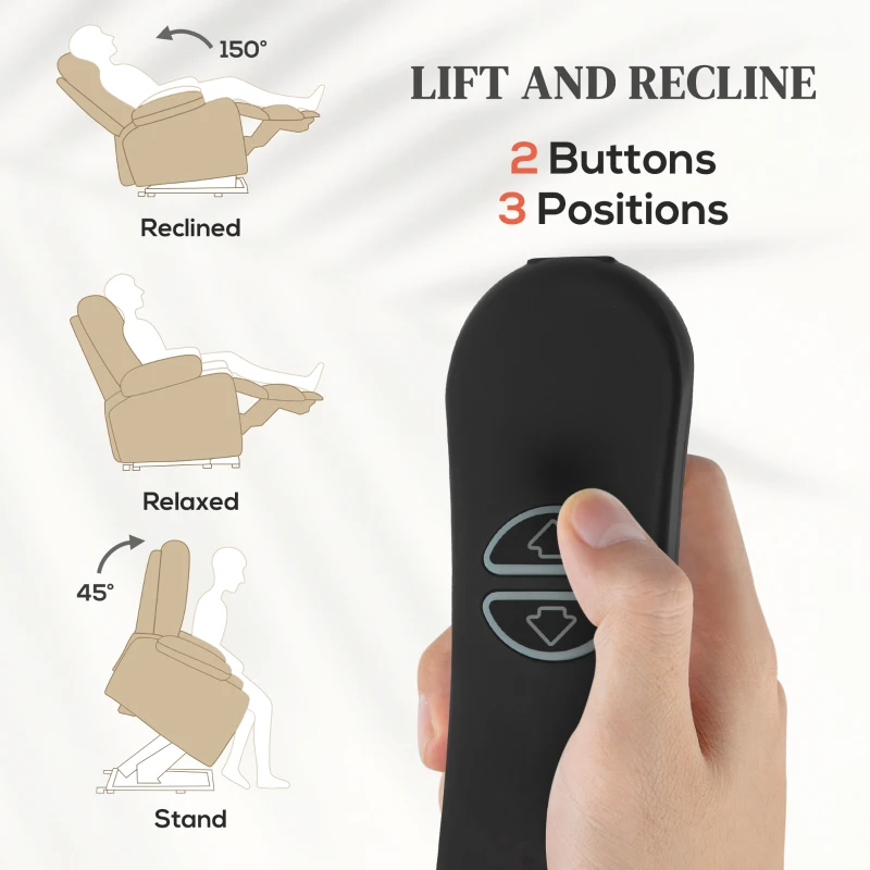 HOMCOM 45° Lifting Riser and Recliner Armchair  - Beige