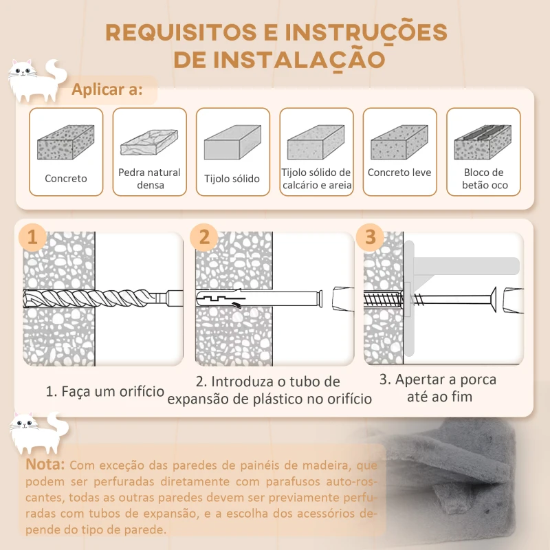 PawHut Prateleiras de Parede para Gatos 4 Peças com Rede Plataforma Semicircular Plataformas de Salto e Poste de Sisal Cinza