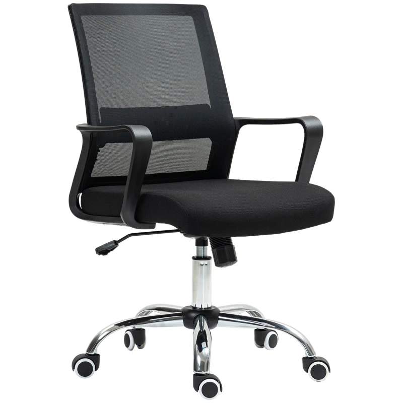 Vinsetto Mesh Back Office Chair, with Wheels - Black