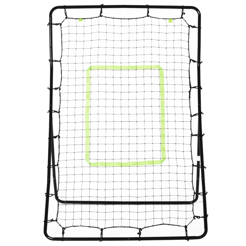 HOMCOM Rete Elastica Rimbalzo da Baseball, Rete per Lanci Battute di Baseball Rimbalzatore Portatile, Rete da Calcio, per Softball, 90x80x140cm, Nero