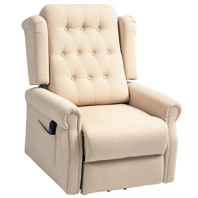 HOMCOM 45° Lifting Riser and Recliner Armchair  - Beige