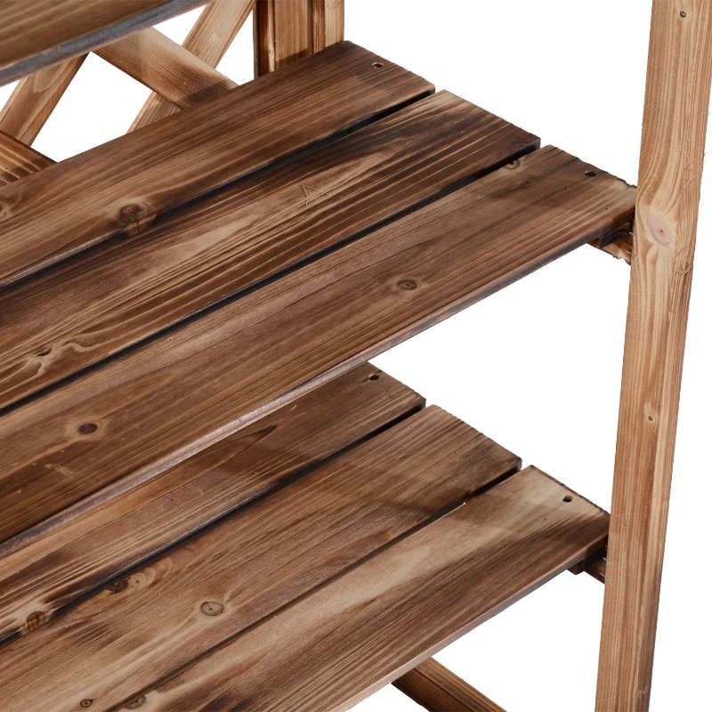 Outsunny Étagère à fleurs Étagère à plantes Banc de fleurs 3 niveaux bois de sapin (Modèle8)