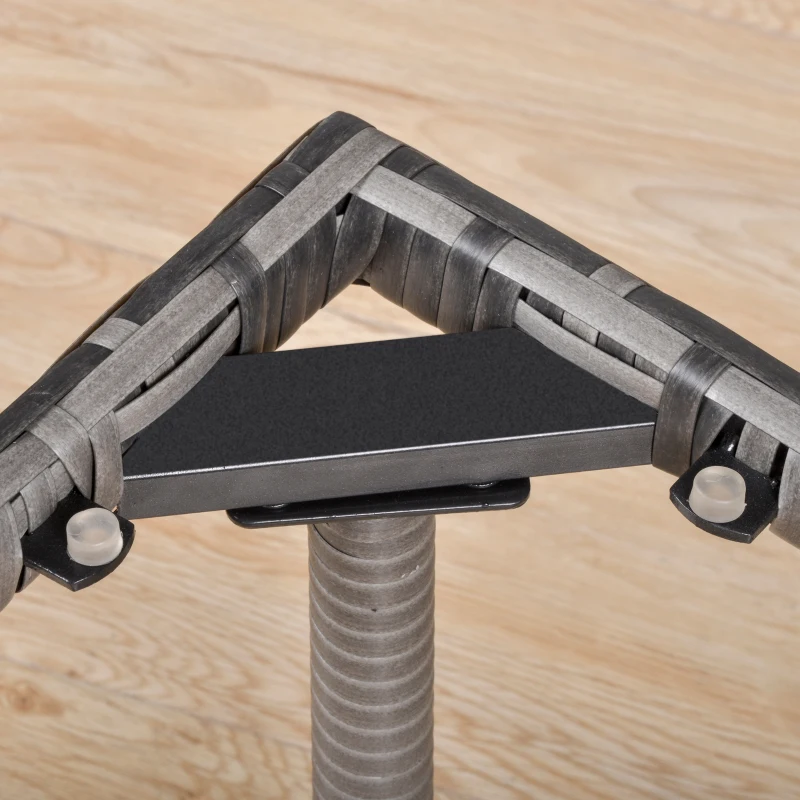 Outsunny Gartentisch mit 5 mm dickem gehärtetem Glastischdecke und Rattanimitat in Grau