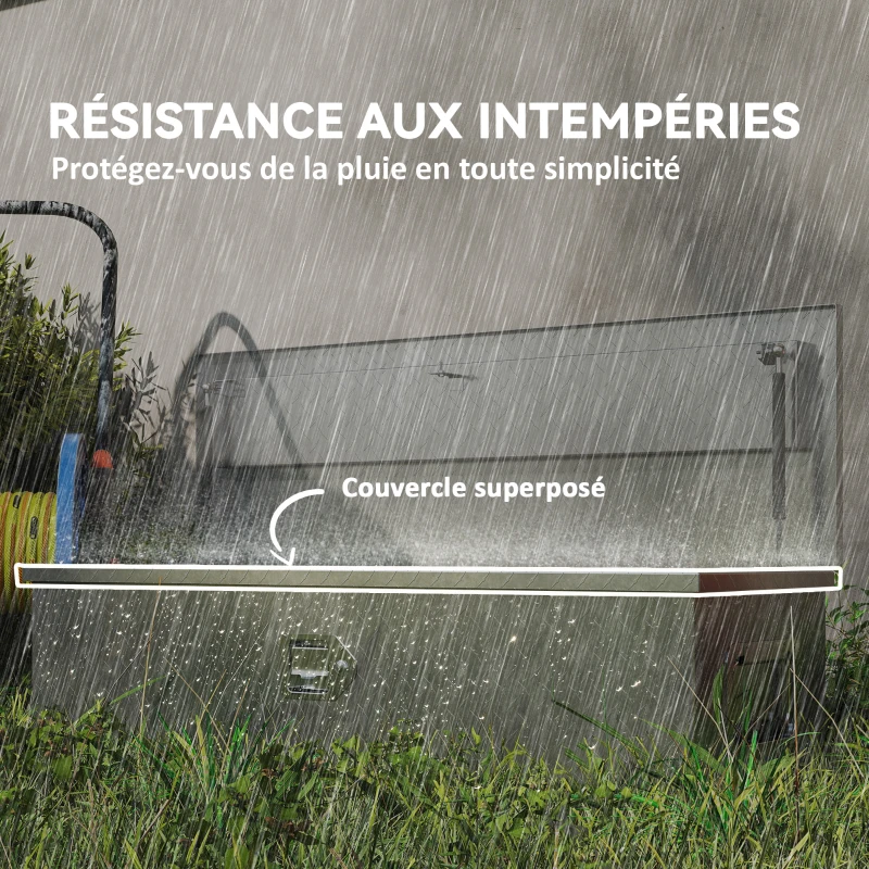 HOMCOM Boîte à outils pour remorque boîte de rangement en aluminium poignées larges et antidérapantes 99 x 33 x 25,5 cm argent