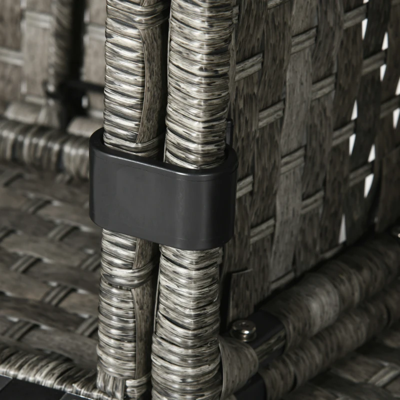 Outsunny Seven-Piece Firepit Table Rattan Sofa Set - Grey