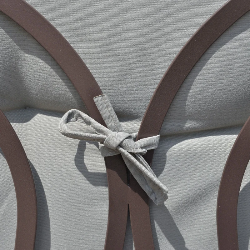 Outsunny Balancelle de jardin 3 places toit inclinaison réglable coussins plateaux 116 x 206 x 183 cm polyester gris clair