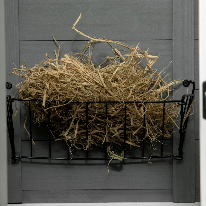 PawHut Innenhasenstall aus Holz mit Rollen 3 Etagen Rampen - Maße 110L x 50B x 86H cm - Grau und Weiß
