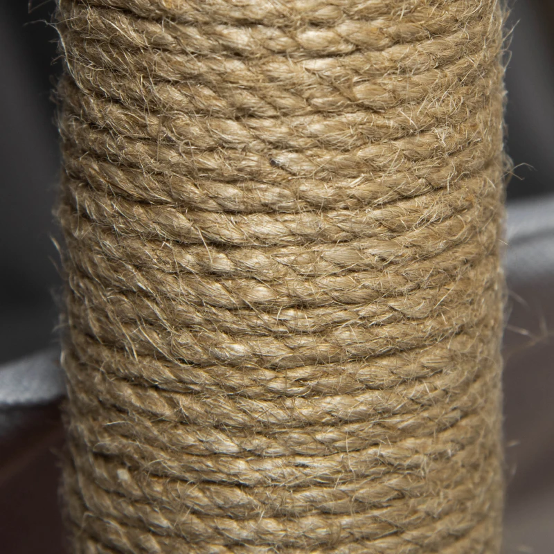 PawHut Table d'appoint pour chat maison chat meuble chat table d'appoint centre d'activités avec hamac et griffoirs - 79 x 59 x 45,5 cm gris