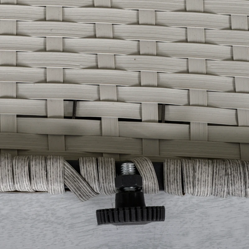 Outsunny Six-Piece Rattan Sofa Set, with Glass-Top Table - Mixed Grey