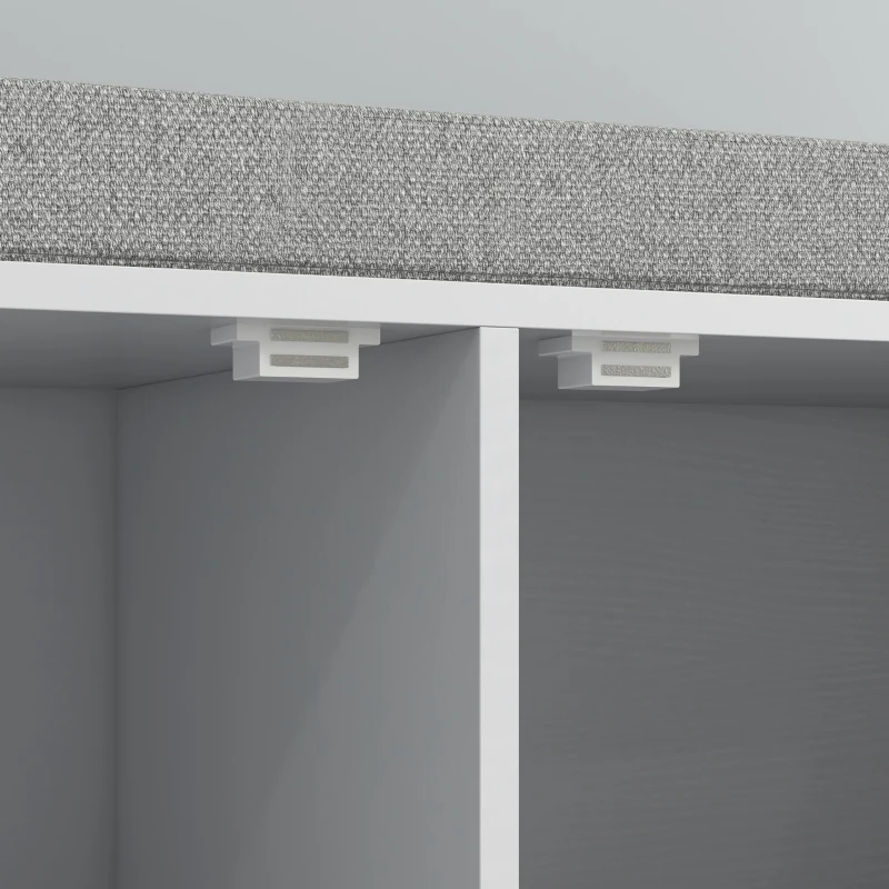 HOMCOM Schuhmöbelbank, 2 Schränke, Eingangsmöbel mit gepolsterter Sitzfläche, 84l x 35T x 50H cm, weiß