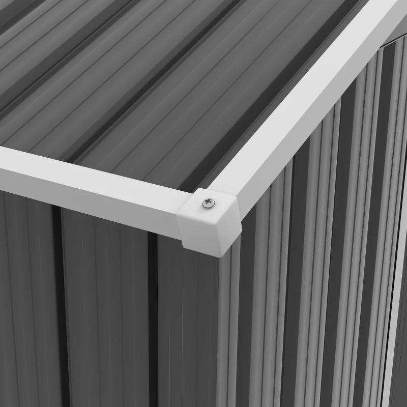 Outsunny Metallgeräteschuppen mit großem Stauraum im Freien mit Schiebetüren 194 x 110 x 184 cm Dunkelgrau