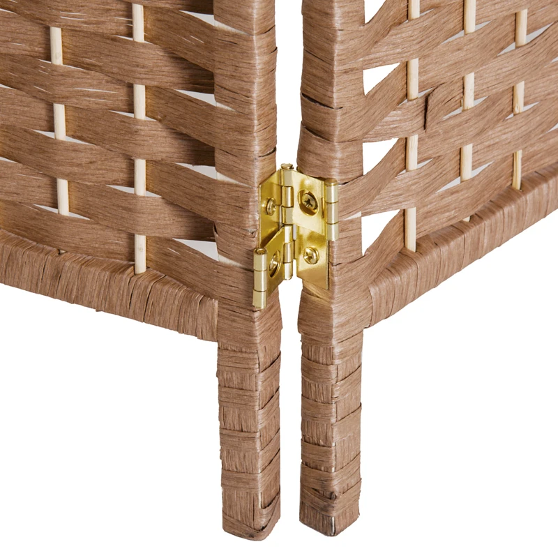 HOMCOM Paravent en bois séparateur de pièce pliable 6 panneaux 270 x 180 cm naturel