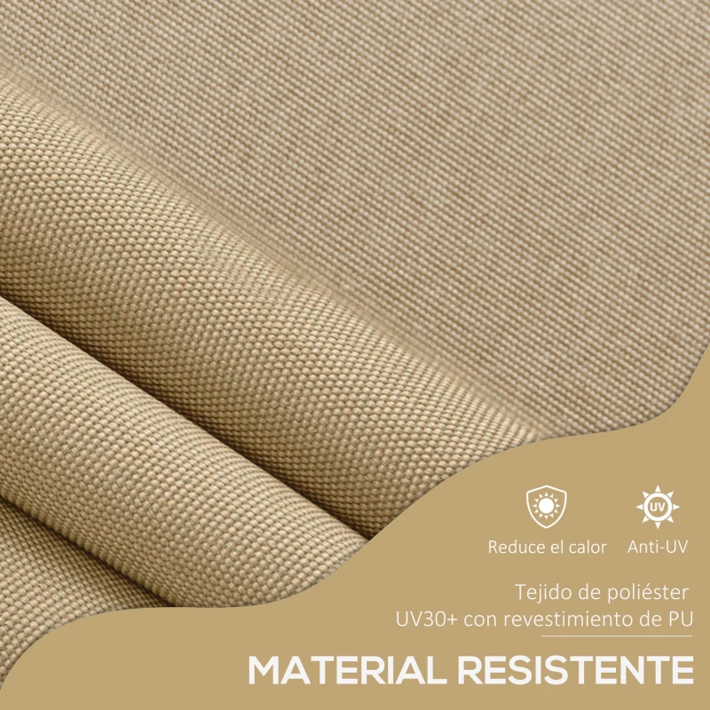 Outsunny Toldo Manual Retráctil con Manivela 300x120x210-300 cm con Altura Ajustable Impermeable y Anti-UV Beige