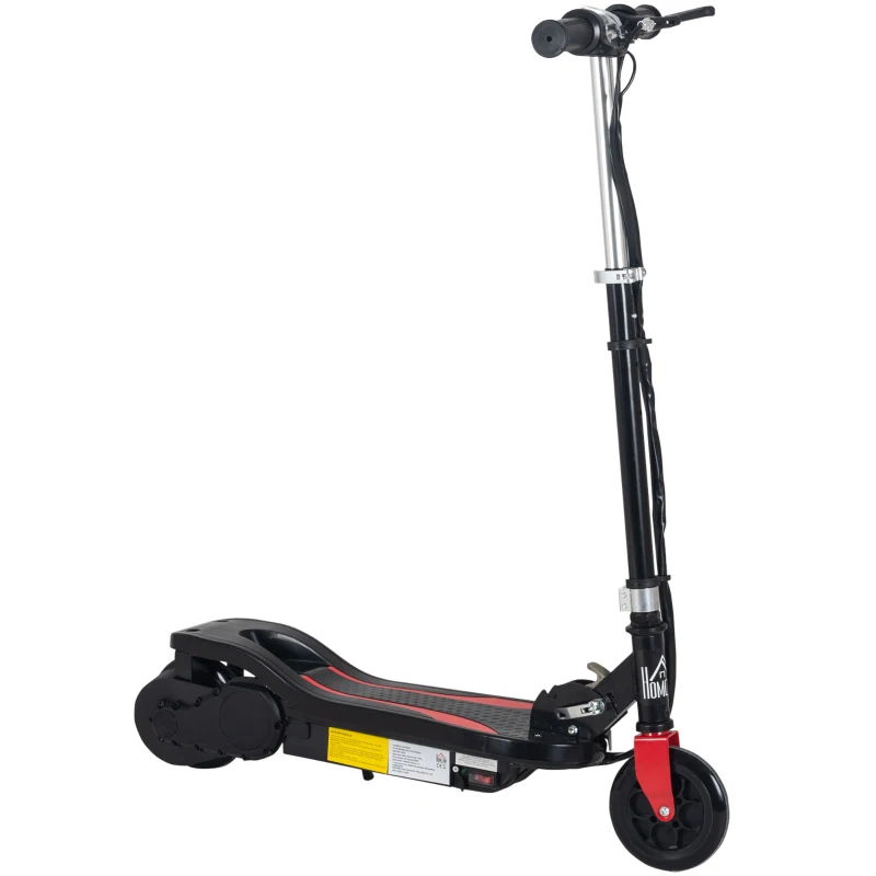 HOMCOM Trottinette électrique pliante pour enfant de 7+ans, 120W Vitesse max 12km/h, 75x36x82-93 cm Noir