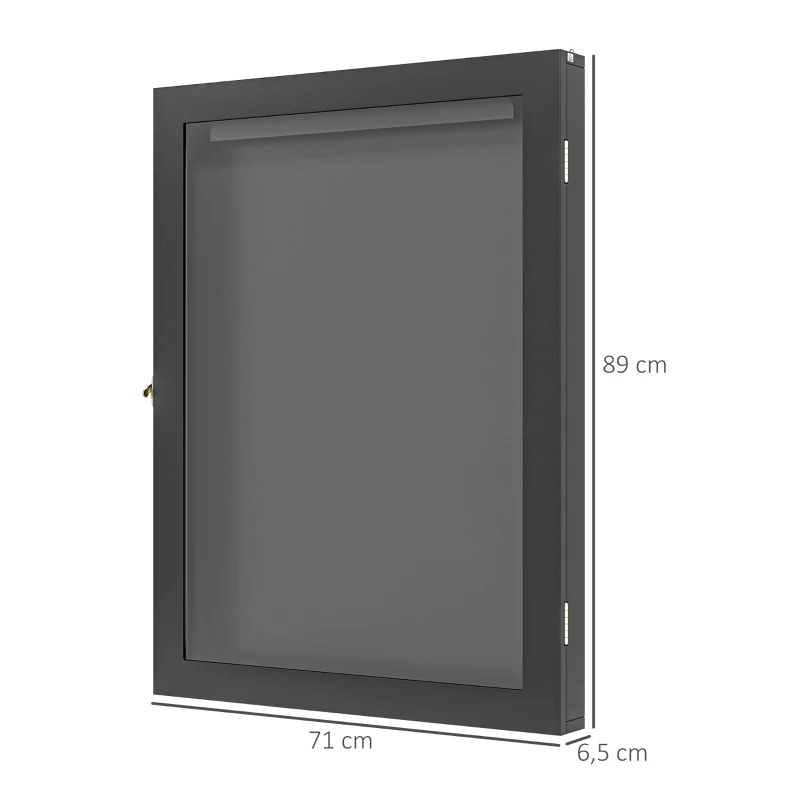 HOMCOM Frame-Box T-Frame Rahmen für Trikot Acryltür Filzfutter 71 x 6,5 x 89 cm schwarz