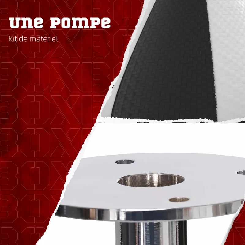 SPORTNOW Poire de vitesse boxe sac de frappe adulte avec pivotant rotule 360° pompe montage mural ou plafonnier noir et blanc