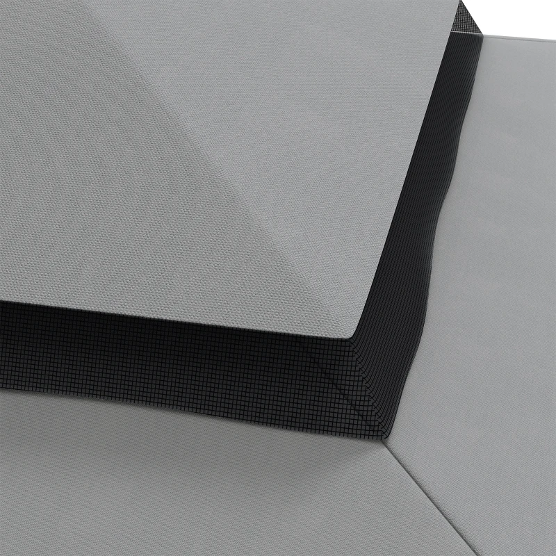 Outsunny Ersatzdach für Pavillon Tonnelle Zelt Ersatzdach Gartenpavillon Stoff Polyester 4 x 3 m Hellgrau