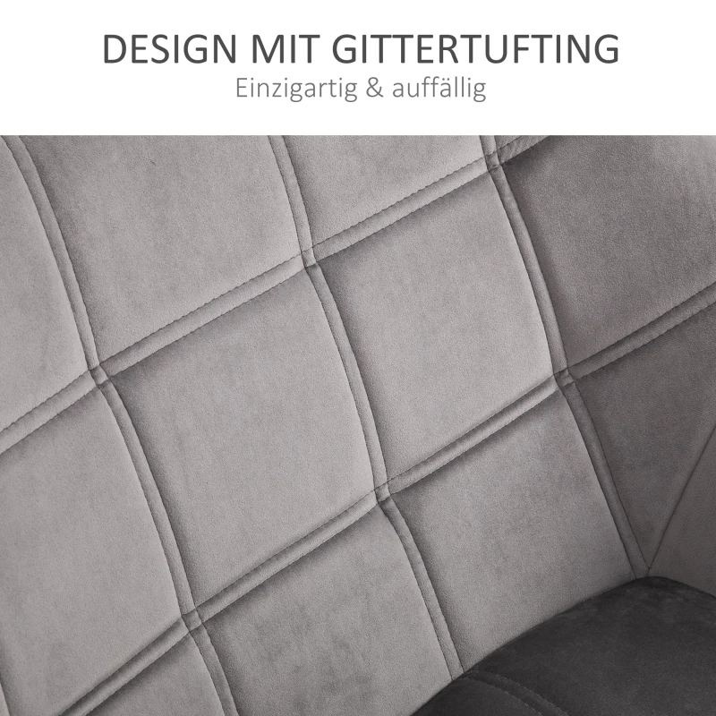 HOMCOM Relaxsessel Skandidesign Lesesessel Akzentsessel, Steppung, 67cm x 61,5cm x 71cm. Grau