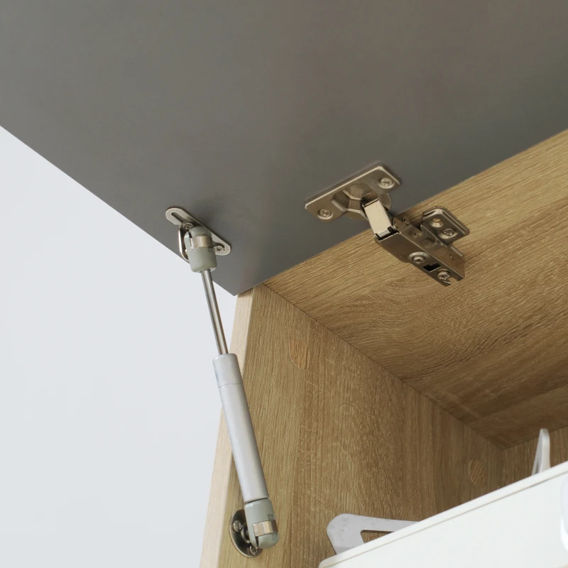 HOMCOM Buffet Küchenschrank Mehrzweckschrank 2 Schubladen 1 Schrank + Große Arbeitsplatte 60 x 38 x 168 cm in Grau