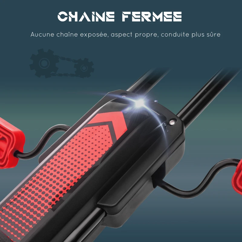 HOMCOM Kart à pédales pour enfant siège réglable 3 positions frein à main enfant de 5 à 12 ans rouge noir