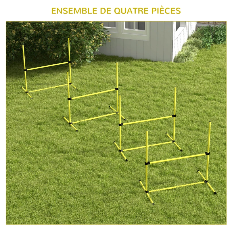 PawHut Agility sport pour chiens set de 4 obstacles professionnels avec système de maintien au sol sac transport fourni