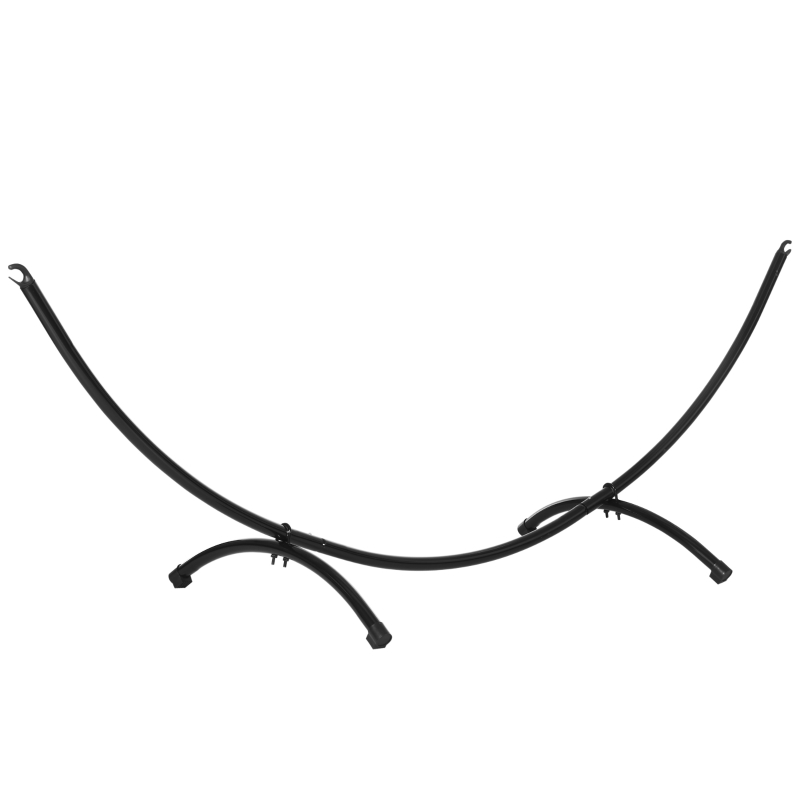Outsunny Support de Hamac pour Hamac 3m, Support de Hamac avec Cadre en Acier pour Jardin Plage Noir 300 x 90 x 100 cm