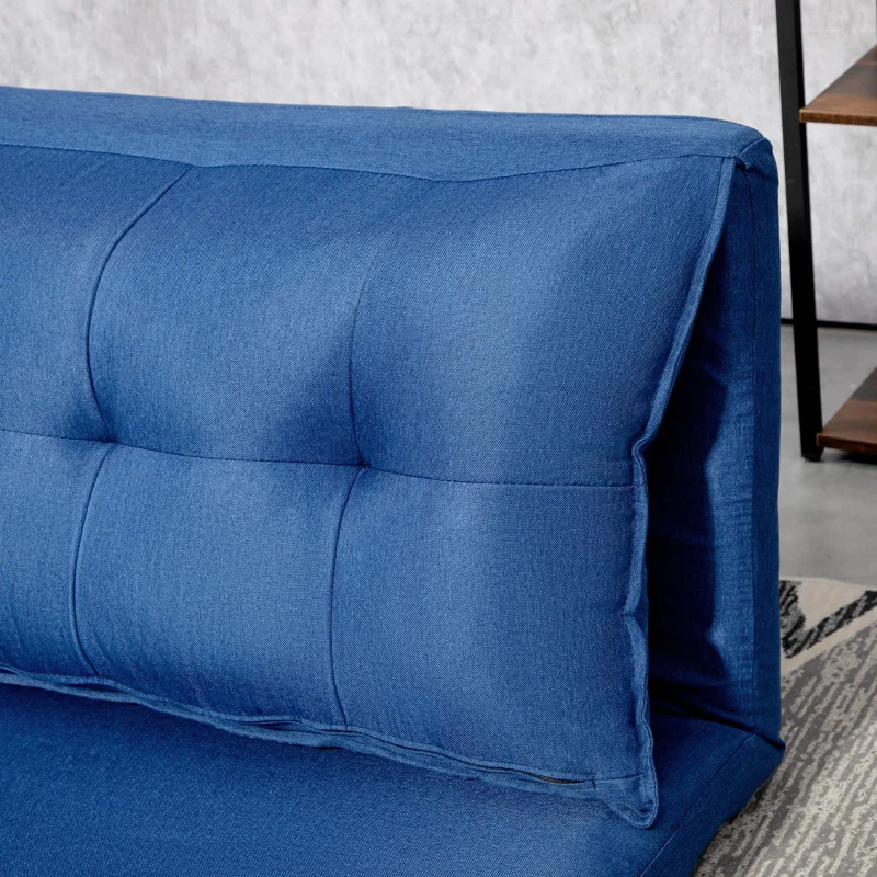 HOMCOM Fauteuil de sol paresseux chauffeuse fauteuil convertible fauteuil salon inclinaison dossier réglable 13 Positions bleu