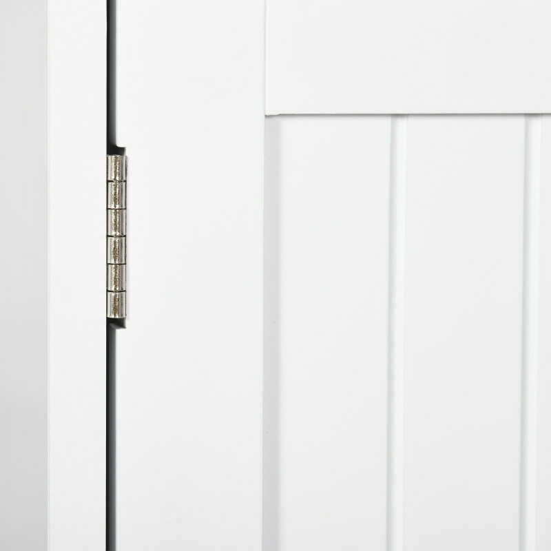 kleankin Wand-Badschrank, Badschrank, mit Türen, Regal, 2 Schubladen, 50,8B x 17,8T x 66H cm, weiß