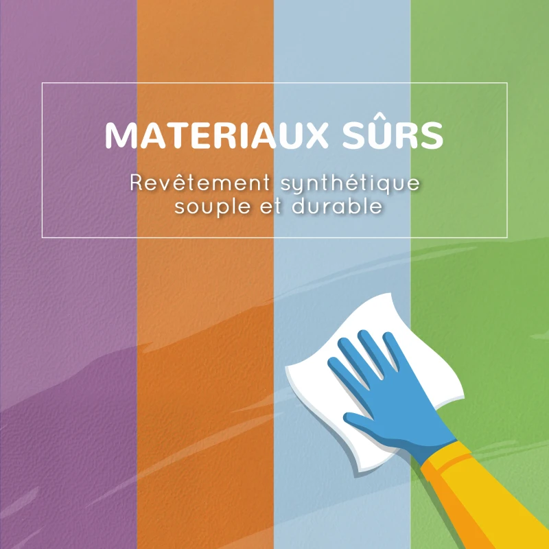 HOMCOM 4 blocs de construction XL - modules de motricité - mousse EPE polyuréthane, vert orange violet et bleu