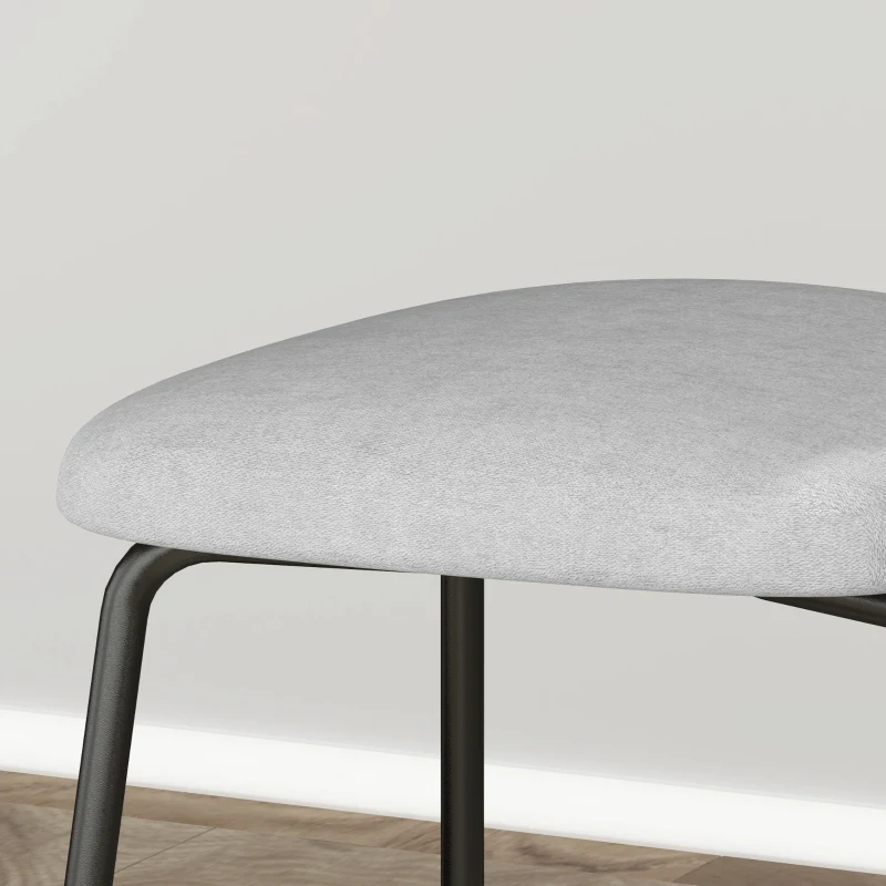 HOMCOM Lot de 2 chaises salle à manger chaises de cuisine dossier en rotin tissu respirant cadre acier 44 x 54 x 87 cm gris