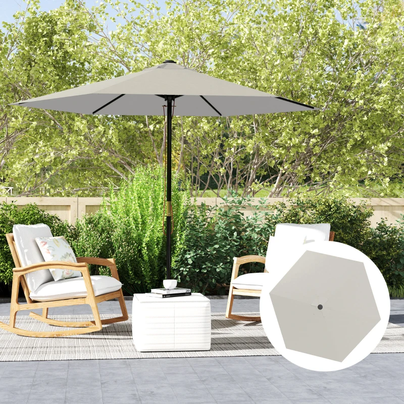 Outsunny Toldo de Recambio de Sombrilla de 3 m Toldo de Repuesto para Sombrilla con Ventilación Superior Protección UV 30+ Crema