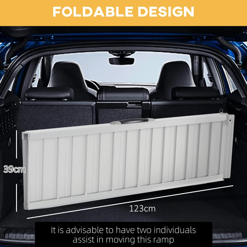 HOMCOM Loading Ramp Wheelchair Access Ramp Folding Non-Slip Load Capacity 270 kg