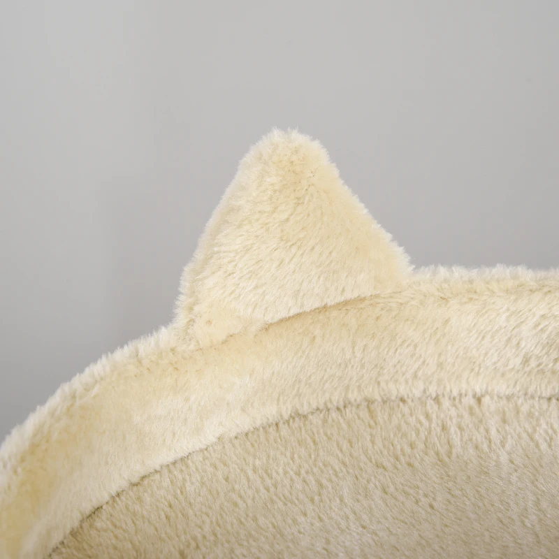 PawHut Arbre à chats multi-équipements griffoirs grattoirs plateformes niche jeu boule suspendue Ø 48 x 104H cm crème