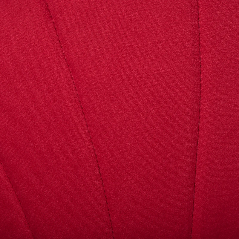 HOMCOM Set di 2 Sedie Sala da Pranzo, Sedie Cucina Moderne con Schienale a Conchiglia e Gambe in Metallo, Sedia in Velluto con Imbottita per Cucina, Camera da Letto, Ufficio e Soggiorno, Rosso