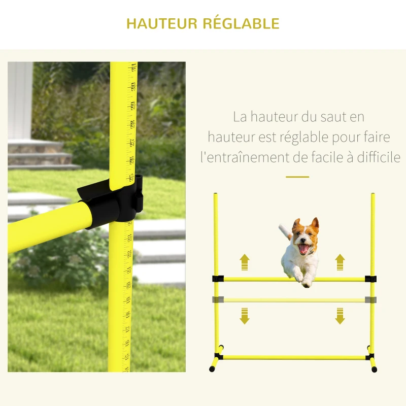 PawHut Agility sport pour chiens set de 4 obstacles professionnels avec système de maintien au sol sac transport fourni