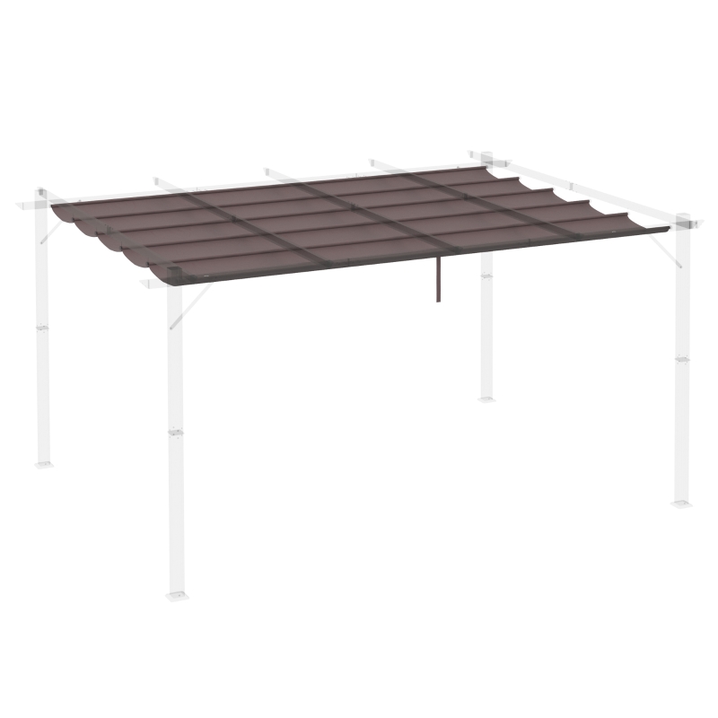 Outsunny Dachabdeckung für zusammenklappbare Pergola-Markise 4 x 3 m - Braun
