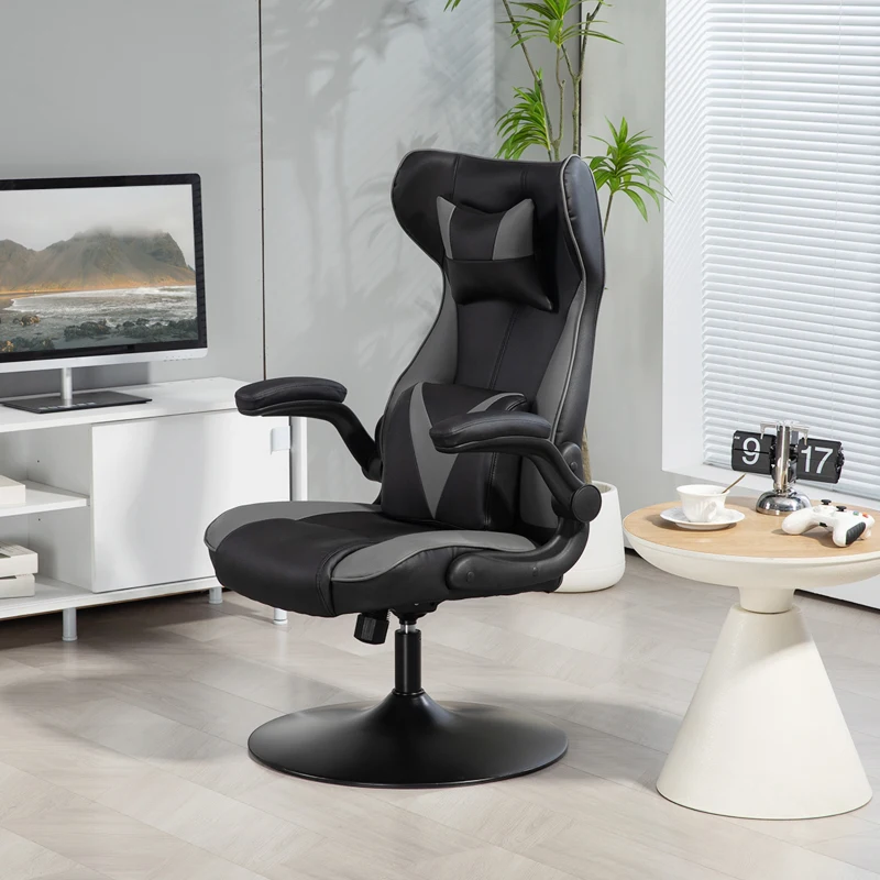 Vinsetto Chaise de Gaming avec Fonction Balançoire, Chaise pivotante, Réglable en Hauteur, Siège Rembourré, Métal, 67 x 71 x 112 cm, Gris