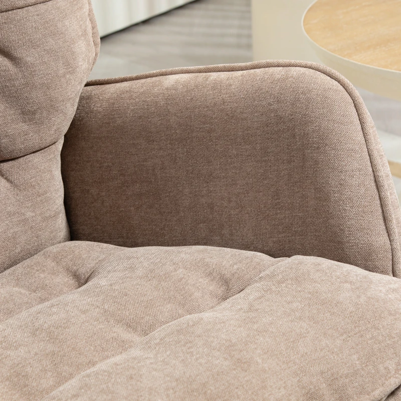 HOMCOM Fauteuil à Bascule, Assise Large, Haut Dossier, Cadre en Hêtre, Jusqu'à 120 kg, Marron