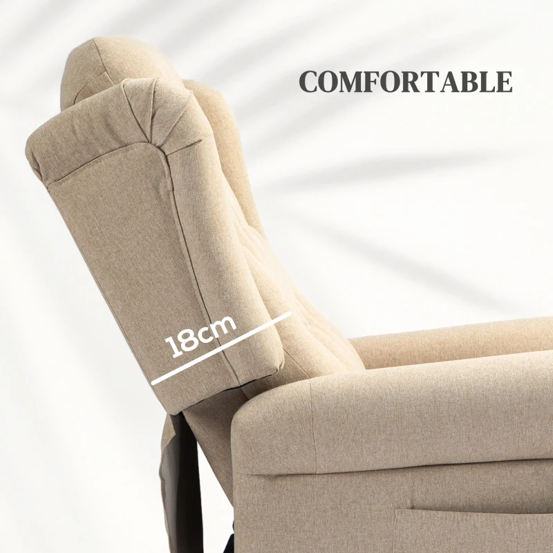 HOMCOM 45° Lifting Riser and Recliner Armchair  - Beige
