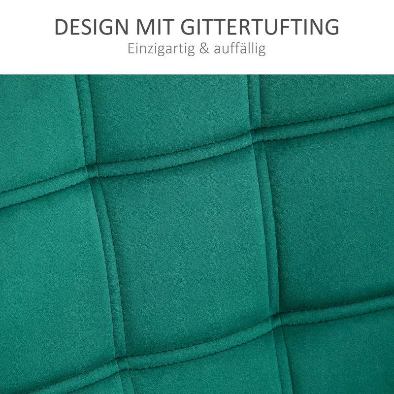 HOMCOM Polstersessel, Akzentsessel, Skandi Design, Samtoptik, bis 120 kg, Kautschukholzbeine, Grün